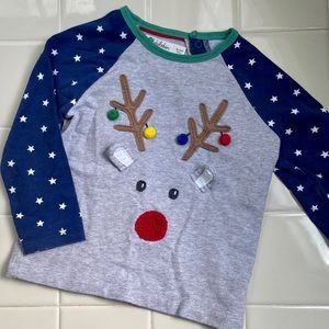 Mini Boden appliqué Christmas shirt